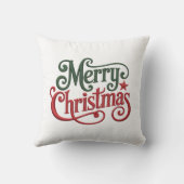 メリークリスマスレトロ刺繍タイポグラフィ クッション (裏面)