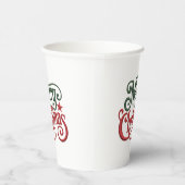 メリークリスマスレトロ刺繍タイポグラフィ 紙コップ (右)