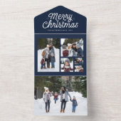 メリークリスマスレトロ海軍6つの写真コラージュ オールインワン招待状 (内側)