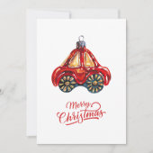 メリークリスマスレトロ車のオーナメント写真 シーズンカード (正面)