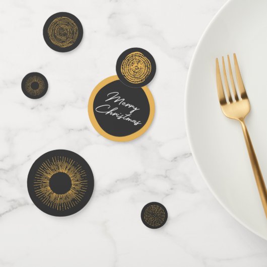 メリークリスマスレトロ金ゴールドバーストスパークラーホリデー コンフェッティ (グループ)