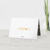 メリークリスマスレトロ金ゴールドバースト写真グリーティング カード (裏面)