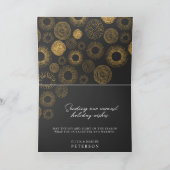 メリークリスマスレトロ金ゴールドバースト写真グリーティング カード (内部)