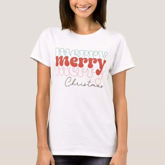 メリークリスマスレトロ Tシャツ (正面)