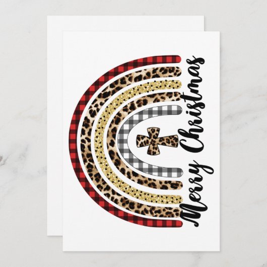 メリークリスマスレパードプリントクロス シーズンカード (正面/裏面)