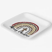 メリークリスマスレパードプリントクロス ペーパープレート (傾斜あり)