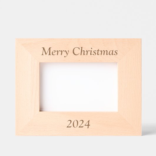 メリークリスマスレーザーエッチング写真枠 レーザー彫刻フレーム (正面)
