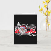 メリークリスマスレースカークリスマスズレーシングサンタクロースP カード (黄色い花)