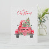 メリークリスマスレ素朴ッドトラックフラットホリデーカード シーズンカード (スタンド正面)