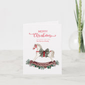 メリークリスマスロッキング馬グリーティングカード カード (正面)