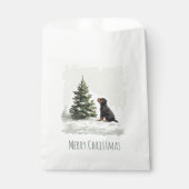 メリークリスマスロットワイラードッグクリスマスツリー フェイバーバッグ (正面)