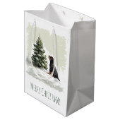 メリークリスマスロットワイラードッグクリスマスツリー ミディアムペーパーバッグ (裏面アングル)