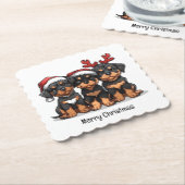 メリークリスマスロットワイラードッグサンタ ペーパーコースター (アングル)