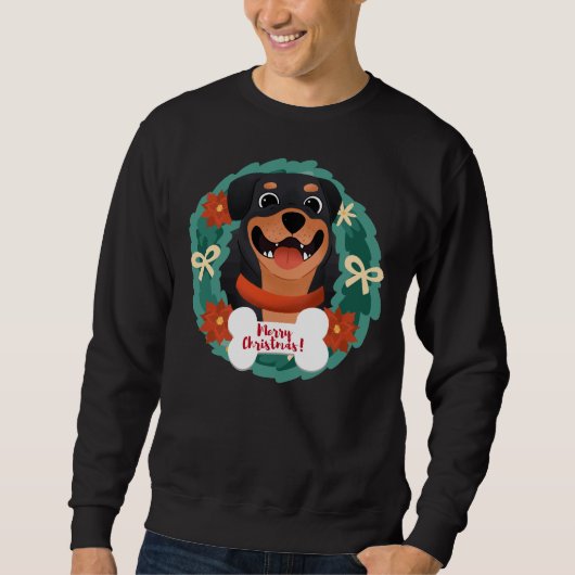 メリークリスマスロットワイラー スウェットシャツ (正面)