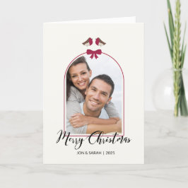 メリークリスマスロビンとレッドボウがアーチ シーズンカード