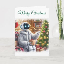 メリークリスマスロボットテクノロジー女子 STEM クリスマスカード
