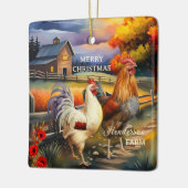 メリークリスマスロースターチキンファーム セラミックオーナメント (左)