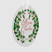 メリークリスマスローレルオーナメント オーナメント (正面)