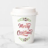 メリークリスマスローレルレッドID293 紙コップ (裏面)