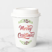 メリークリスマスローレルレッドID293 紙コップ (正面)