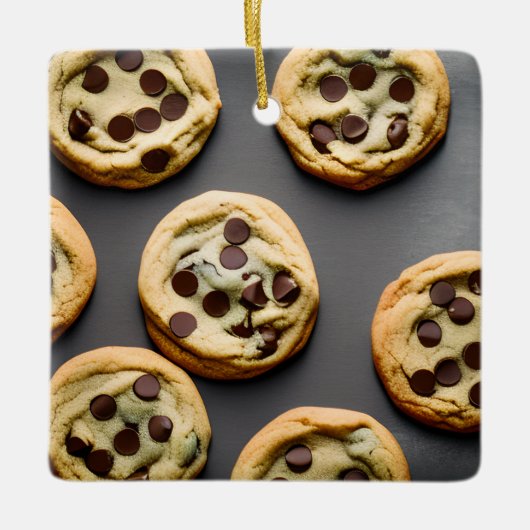 メリークリスマスワイア生地 | おもしろい Cookie Pun セラミックオーナメント (正面)