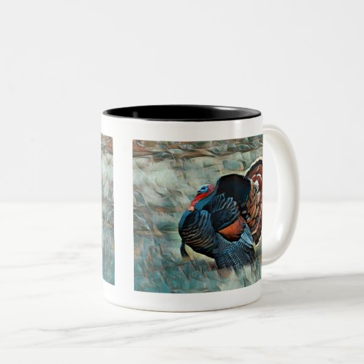 メリークリスマスワイルドターキーツートーンコーヒーマグ ツートーンマグカップ (正面右)