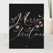 メリークリスマスワイルドフラワーホリデーグリーティング カード (裏面)