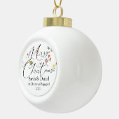 メリークリスマスワイルドフラワー1st婚約したクリスマス セラミックボールオーナメント (右)