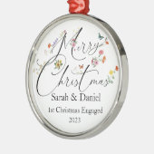 メリークリスマスワイルドフラワー1st婚約したクリスマス メタルオーナメント (左)