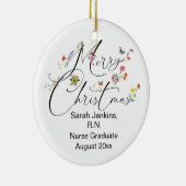 メリークリスマスワイルドフラワーR.N.ナース卒業 セラミックオーナメント (右)