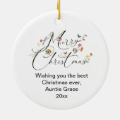 メリークリスマスワイルドフラワーR.N.ナース卒業 セラミックオーナメント (裏面)
