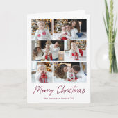 メリークリスマスワインスクリプト6フォトコラージュ シーズンカード (正面)