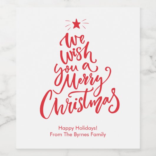 メリークリスマスワパーソナライズされたインのラベル ワインラベル (シングルラベル)