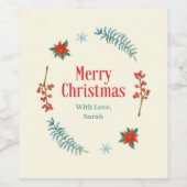 メリークリスマスワパーソナライズされたインラベル ワインラベル (シングルラベル)