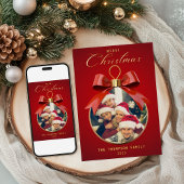 メリークリスマスワンエレガントフォトオーナメントフレーム 箔シーズンカード