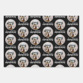 メリークリスマスワンサークルフォト – 赤い緑 ラッピングペーパーシート (正面3)