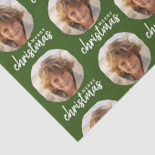 メリークリスマスワンサークルフォト – 赤い緑 薄葉紙 (詳細)