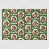 メリークリスマスワンサークルフォト – 赤い緑 薄葉紙 (正面)