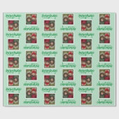 メリークリスマスワンスフォトホワイトグリーン ラッピングペーパー (フラット)