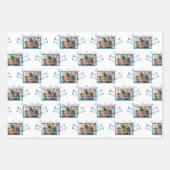 メリークリスマスワンファミリーフォトウ素朴ィード ラッピングペーパーシート (正面2)