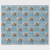 メリークリスマスワンファミリーフォトウ素朴ィード ラッピングペーパー (フラット)