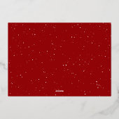 メリークリスマスワンフォトおもしろいユニーク型 箔シーズンカード (裏面)