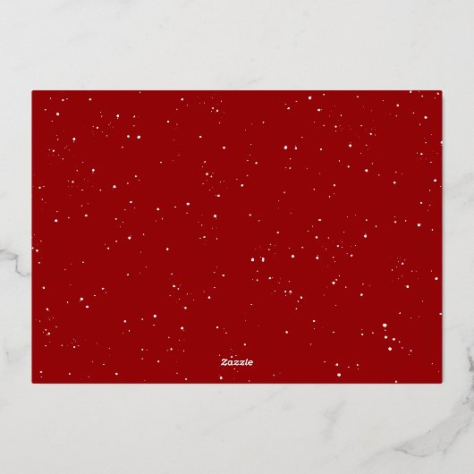 メリークリスマスワンフォトおもしろいユニーク型 箔シーズンカード (裏面)