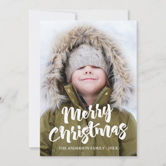 メリークリスマスワンフォトホリデーフォトカード シーズンカード (正面)