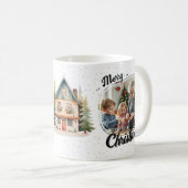 メリークリスマスワンフォトホリデー コーヒーマグカップ (正面右)
