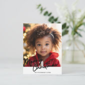 メリークリスマスワンフォトホリデー シーズンポストカード (スタンド正面)