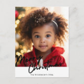 メリークリスマスワンフォトホリデー シーズンポストカード (正面)