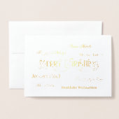 メリークリスマスワードクラウドフォイルグリーティングカード 箔カード (封筒付き正面)