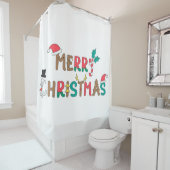 メリークリスマスワード要素 シャワーカーテン (インサイチュ)