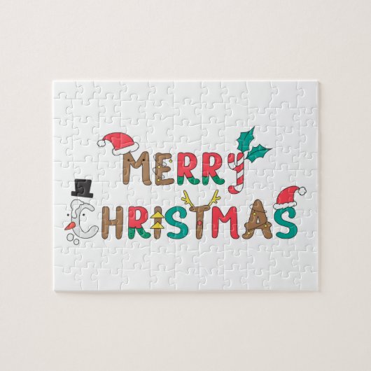 メリークリスマスワード要素 ジグソーパズル (横)